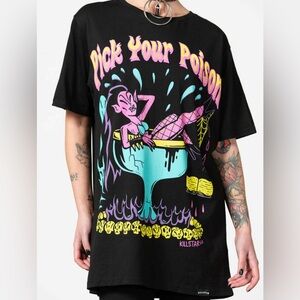 Killstar ‘Pick Your Poison’ Black Graphic Tee .. sz Large